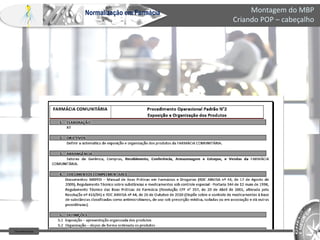 Farm Waine Souza
Normalização em Farmácia Montagem do MBP
Criando POP – cabeçalho
 
