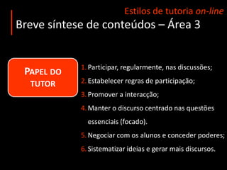 Materiais didácticos utilizados e actividades propostas;