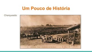 Um Pouco de História
Charqueada:
Foto de uma charqueada na costa do arroio Pelotas, presumivelmente a de Emílio Nunes
 