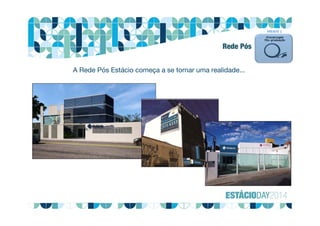A Rede Pós Estácio começa a se tornar uma realidade...
FRENTE 1
Rede Pós
 