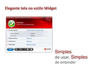 Elegante tela no estilo WidgetSimplesde usar, Simplesde entender