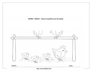 Instrucciones:
Pinta los pollitos que están abajo
 