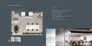 CONJUNTOS COMERCIAIS TREND OFFICES 
Unificação dos conjuntos 05 e 06, área priv. 84,32m2 
1 2 
9 10 
8 7 6 5 4 3 
Sustentabilidade 
Tecnologia para redução de consumos de energia elétrica e água. 
Fachadas de alto desempenho (brises e vidros). 
Uso de madeira certificada. 
Projeto de modulação de alvenaria. 
Bicicletário entregue equipado. 
Sala para separação de lixo (com espaço para descarte de óleo 
de cozinha e lâmpadas fluorescentes). 
Telhado verde nas lojas. 
Captação e aproveitamento de água da chuva. 
Norte 
 