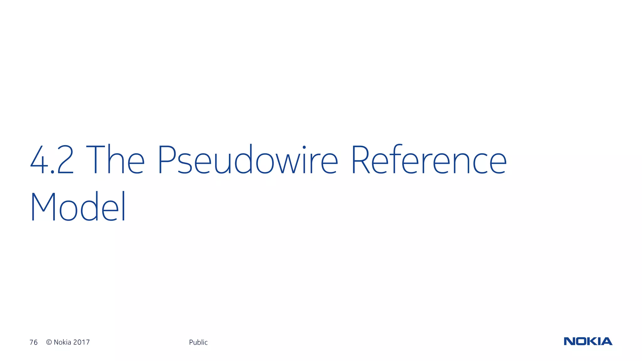 76 © Nokia 2017
4.2 The Pseudowire Reference
Model
Public
 