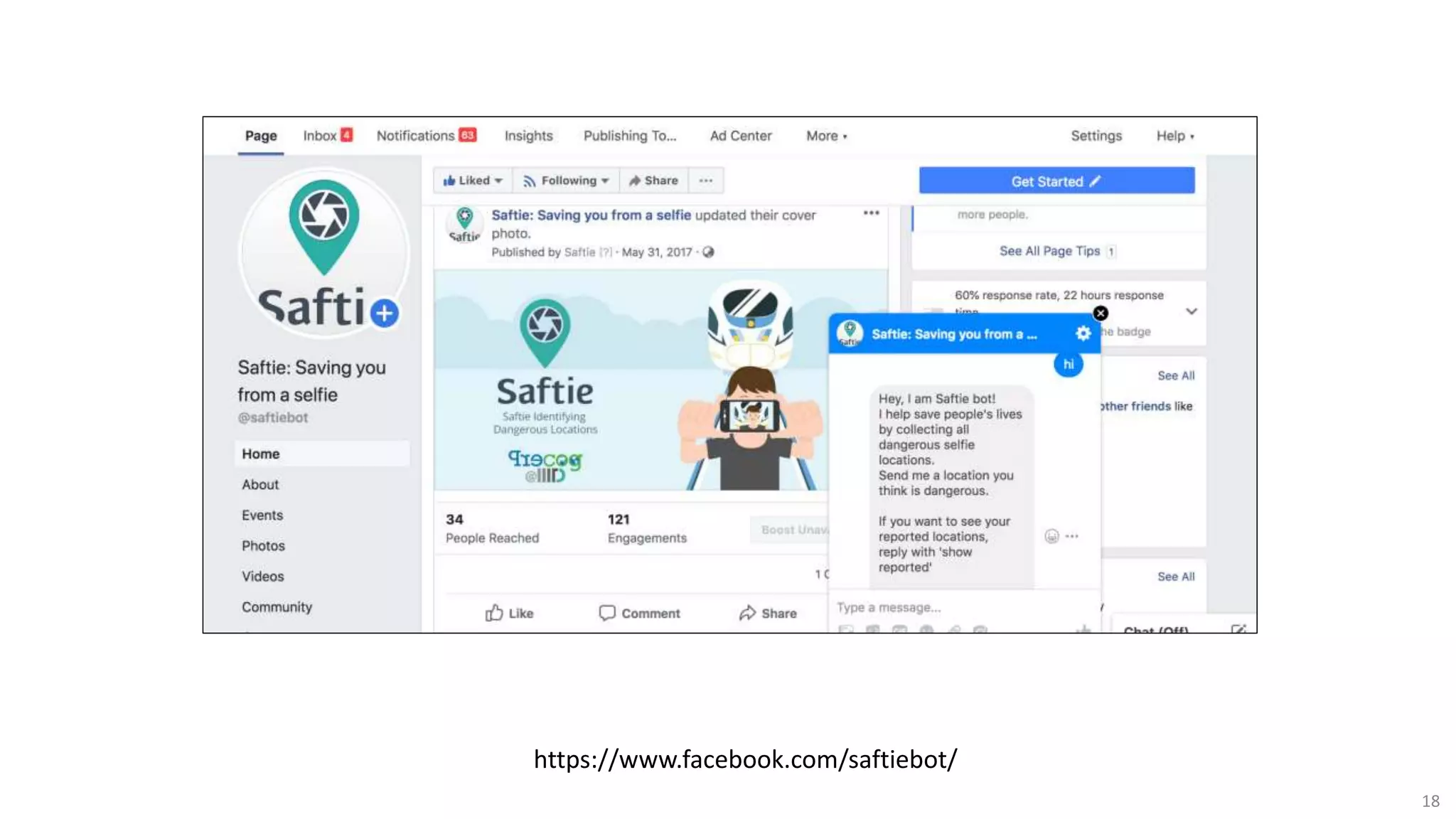 18
https://www.facebook.com/saftiebot/
 