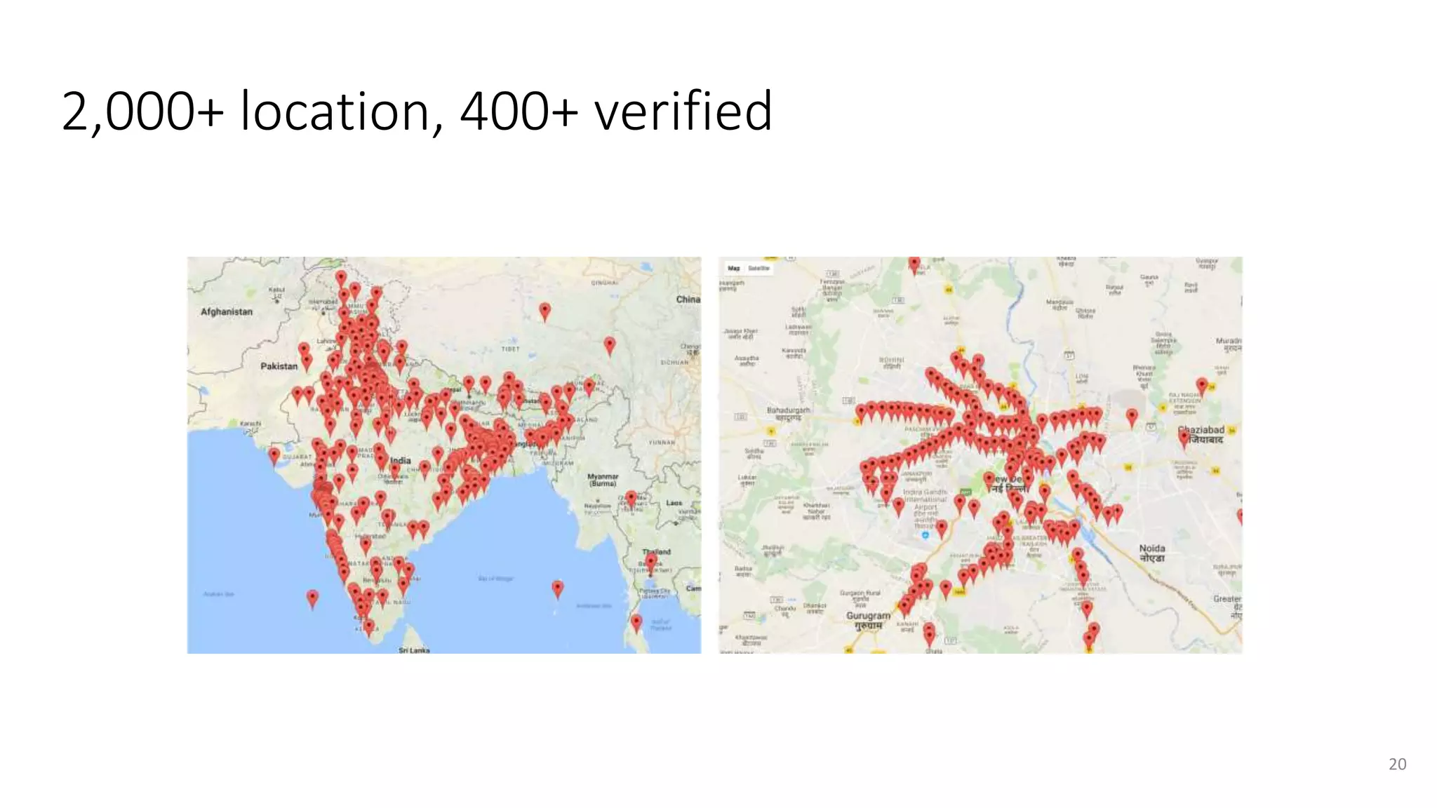 2,000+ location, 400+ verified
20
 