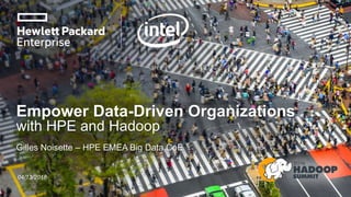 Empower Data-Driven Organizations
with HPE and Hadoop
Gilles Noisette – HPE EMEA Big Data CoE
04/13/2016
 