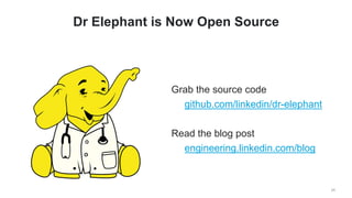Grab the source code
github.com/linkedin/dr-elephant
Read the blog post
engineering.linkedin.com/blog
24
Dr Elephant is Now Open Source
 
