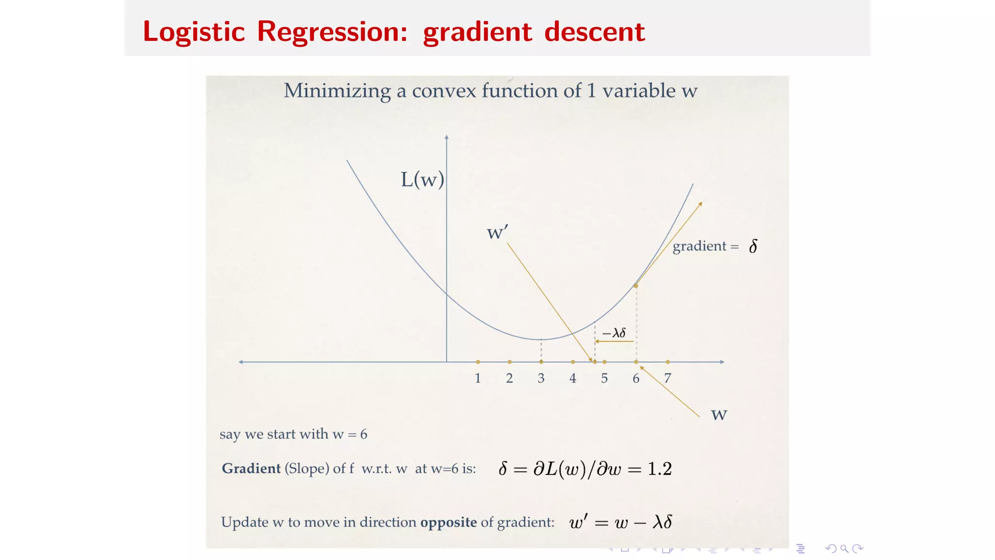 Logistic Regression: gradient descent
 