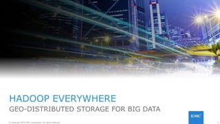 1© Copyright 2015 EMC Corporation. All rights reserved.
HADOOP EVERYWHERE
GEO-DISTRIBUTED STORAGE FOR BIG DATA
 