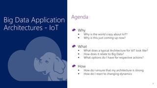 Big Data Application
Architectures - IoT
2
 