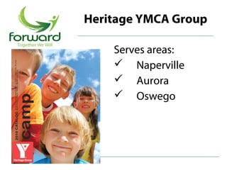 Heritage YMCA Group

    Serves areas:
     Naperville
     Aurora
     Oswego
 