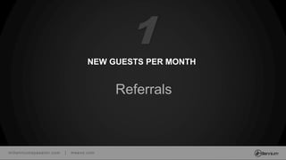 millenniumspasalon.com | meevo.com
NEW GUESTS PER MONTH
Referrals
1
 