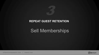 millenniumspasalon.com | meevo.com
REPEAT GUEST RETENTION
Sell Memberships
3
 