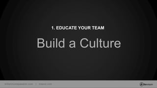 millenniumspasalon.com | meevo.com
Build a Culture
1. EDUCATE YOUR TEAM
 