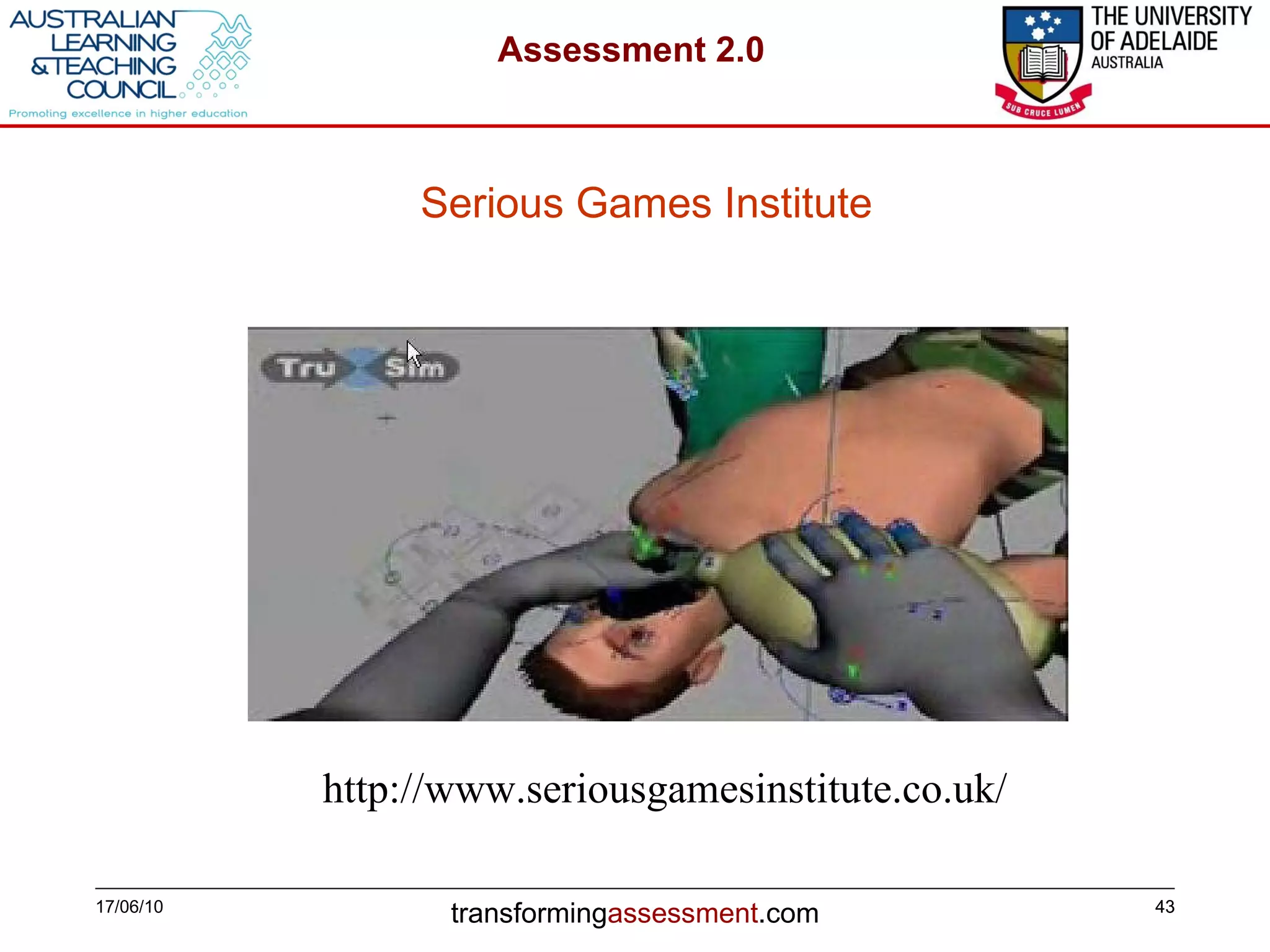 17/06/10 Serious Games Institute http://www.seriousgamesinstitute.co.uk/ 