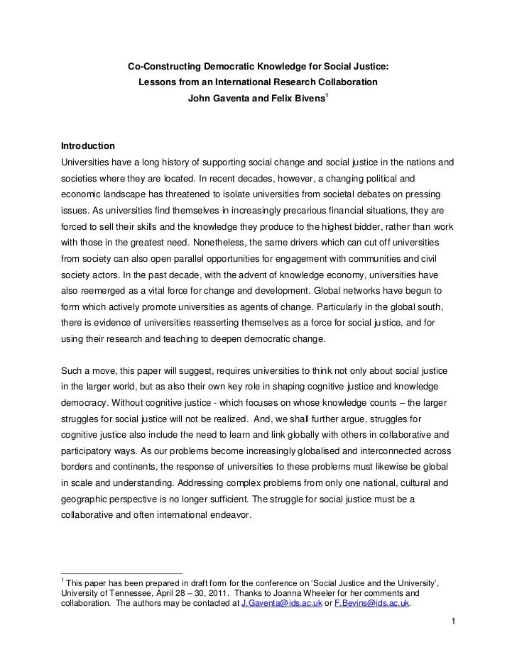 Social justice essay