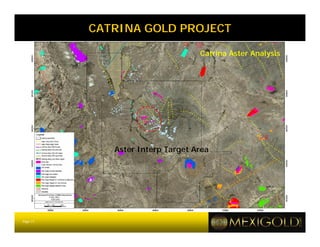 CATRINA GOLD PROJECT

                                  Catrina Aster Analysis




             Aster Interp Target Area




Page 11
 
