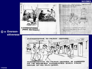 O = Oversen-
sitiveness
NUX VOMICA
© Subrata
 