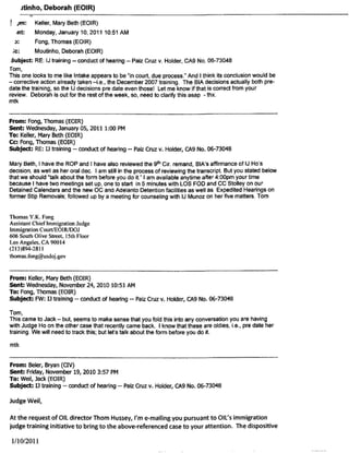 '
~
Immigration Judge John Carte
SanAntonio Immigration Court
800 Dolorosa, Ste 300
San Antonio, TX 78207
Dear Judge Carte:
U.S.Departmentof Justice
Executive Office for Immigration Review
800 Dolorosa Street
Washington Square, Suite 300
San Antonio, Texas 78207
March 18, 2011
While you were on detail, the Board of Immigration Appeals (BIA) noted your lack of
professionalism in the following cases in which you were the Inunigration Judge: Matter of You
Ming Li, 089 099 687, and Matter of Andres Martinez, A 091094915. You made similar
unprofessional remarks in Matter of Adriana Guillen, A 089 520 965. Although you have been
previously disciplined for similar conduct, I have decided not to take fonnal disciplinary action
related to these matters. However, this letter will serve as a formal counseling memo, and I wi11
take these cases into account when evaluating your performance.
InLi, the BIA noted intemperate and impatient comments and remanded for hearing
before another judge. A sampling of your comments includes: "Give me a break, she
rescheduled this hearing. Correct? Correct?" (Tl4.) "I don't believe that for a moment. Listen,
sir. .. '"''Well, that was their legal advice to you and you didn't like it, correct?" (TI5.) "I don't
want the reason, sir, your not being candid, accurate, or truthful. ... Oh, pure nonsense. All
right,sir, you're representing yourself today. Listen. Listen. Stop talking. Stop talking. You are
not controlling these proceedings. You can have a tantn.un, I don't care/' (T I8.) 'Then stop
acting like a child." (T 19.)
In Martinez, the BIA noted intemperate and sarcastic comments during the hearing. For
example, "Why don't you try listening?" (TI6.) '"Why don't you pick one answer and stick with
it?" (T29.) "Well, my goodness. I guess we shouldn't have this hearing today .... " (T 30.) "l
am not forgiving people-that's not my job. You have confused me with somebody else who
wears a robe, sir." (T31.) "Well, so much for your telling me the truth that you have never seen
an application before." (T36.) "'Sir, what part of swearing to tell the truth do you not know?"
(T46.)
In Guillen, the BIA also remanded for trial before another judge. The transcript reveals
the fo1lowing unprofessional remarks: ''That makes no sense, Cowisel, to ask me to reconsider
and you're telling me that there's no basis to reconsider." (T12.) ''Try thinking about my
PAGE 17, 12-20-14 RELEASE
 