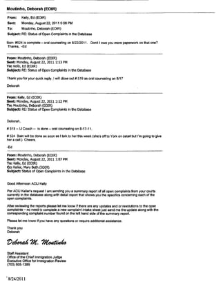 Let me know howyou want to ·close out."
Tx.
mtk
Front: Keller,MaryBeth (EOIR)
Sent: Tuesday,June08, 20102:31 PM
To:Sukkar,Elisa(EOIR)
Cc:Moutinho,Deborah(EOIR)
Subject: Medina/Solowupdate?
Elisa,
Matterof Medinacame back from BIA in 2/2009. 099-924-867. Adversecredfinding was clearlyerroneous.
I don't havea recordof resolution. Was this one dismissedas merits based,or?
Tx.
mtk
Jvtary'Beth Xe{{er
Assistant Chief Immigration Judge
EOIR/OCIJ
703/305-1247
mary.beth.keller@usdoj.gov
11/1/2010
Page 12. 12-20-14 Release
 