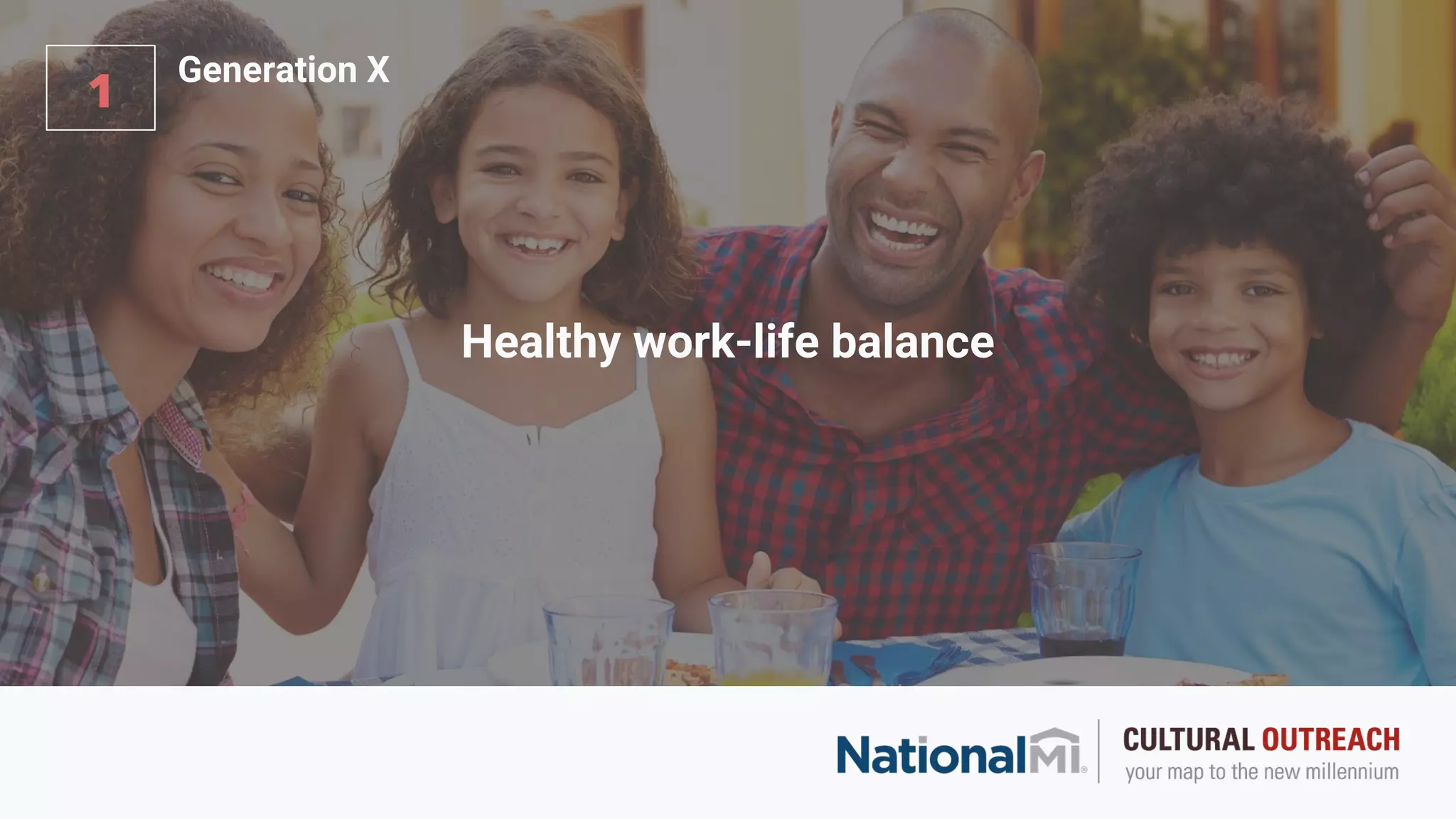 Healthy work-life balance
1
Generation X
 