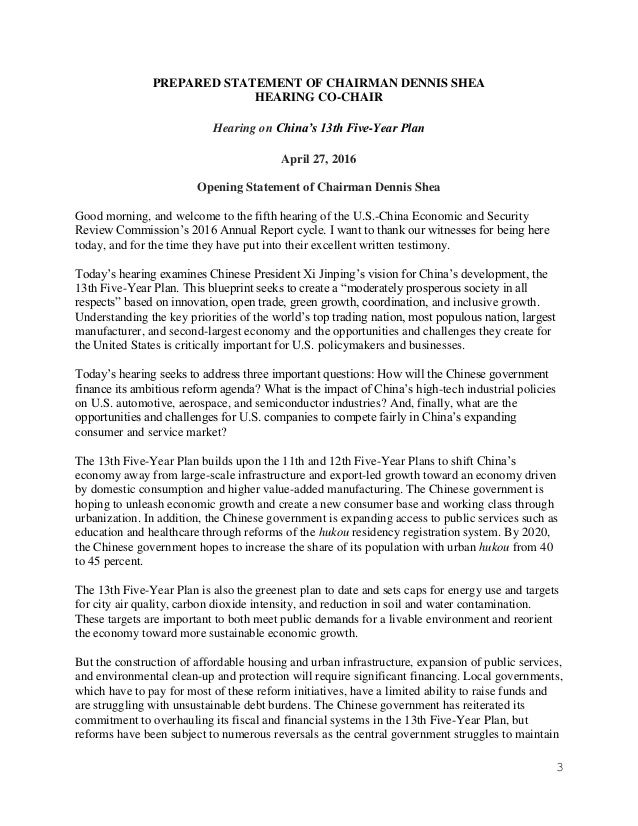 China S 13th Five Year Plan