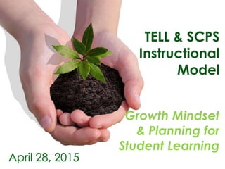 TELL & SCPS
Instructional
Model
Growth Mindset
& Planning for
Student Learning
April 28, 2015
 