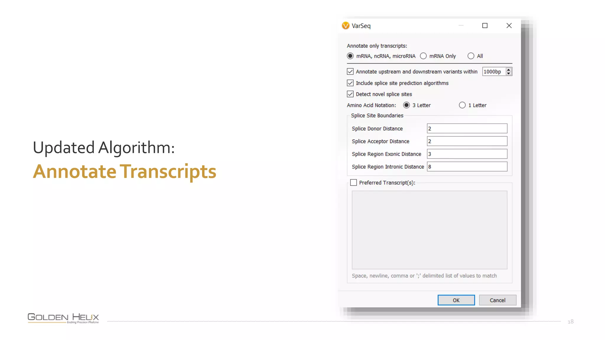 Updated Algorithm:
AnnotateTranscripts
18
 