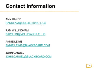 Full implementation in Fall of 2009Shared it with othersCreated more Staff Development courses