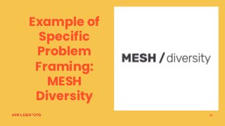 25
Example of
Specific
Problem
Framing:
MESH
Diversity
 