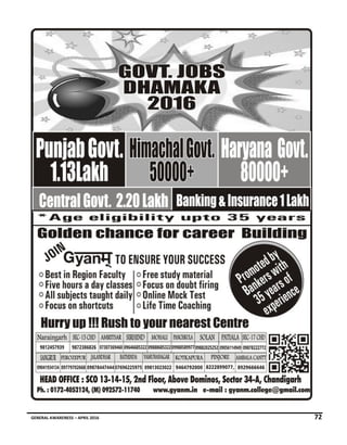 GENERAL AWARENESS – APRIL 2016 72
 