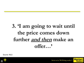 3. ‘I am going to wait until the price comes down further  and then  make an offer…’ Source: MLS 