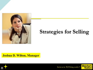 Joshua D. Wilton, Manager Strategies for Selling 