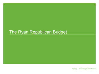 Greenberg Quinlan Rosner Page   |  The Ryan Republican Budget 