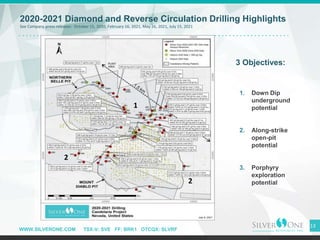 WWW.SILVERONE.COM TSX-V: SVE FF: BRK1 OTCQX: SLVRF
2020-2021 Diamond and Reverse Circulation Drilling Highlights
See Compa...