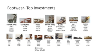 Footwear- Top Investments
Cheyenne:
White N/A 5.5
 