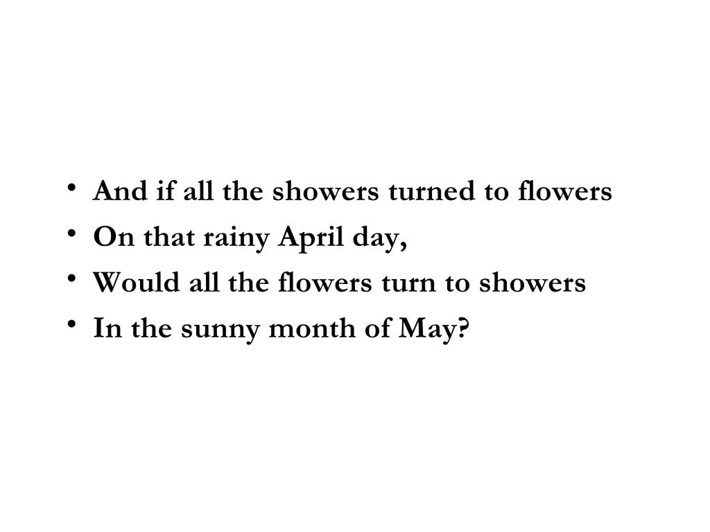 April Showers Bring May Flowers Poem