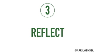 REFLECT
3
@APRILWENSEL
 