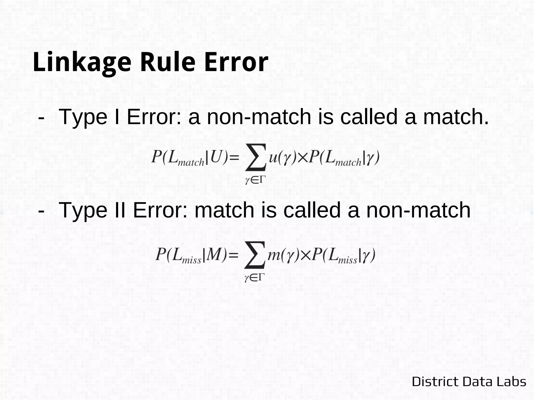 L*
Discovery
Given N records in (e.g. N similarity vectors):
Sort the records decreasing by R(r) (m( ) / u( ))
Select n and n′ such that:
R(r)
0
1
, … , n
n+1
, … , n′
-1
n′
, … , N
, ,
 