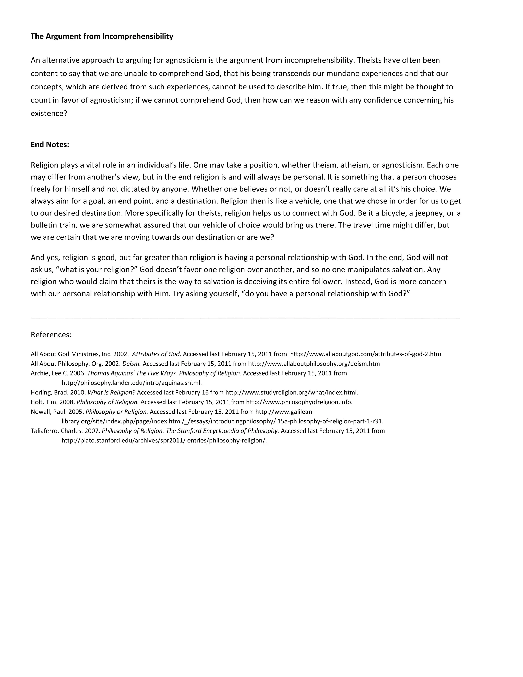 A Primer on the Philosophy of Religion and the Problem of God's Existence (part2)