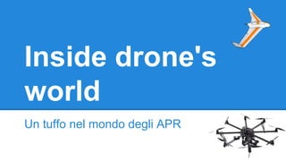 Inside drone's
world
Un tuffo nel mondo degli APR
 