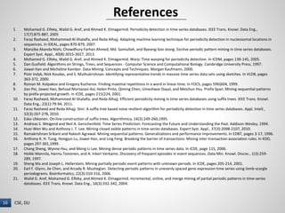 16 I NAME OF PRESENTERCSE, DU16
References
- Data Mining Concepts & Techniques
by J. Han & M. Kamber
- Database system Concept
by Abraham Sillberschatz, Korth, Sudarshan
- Lecture of Dr. S. Srinath
Institute of Technology at Madras, India
 