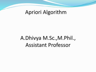 Apriori algorithm | PPTX