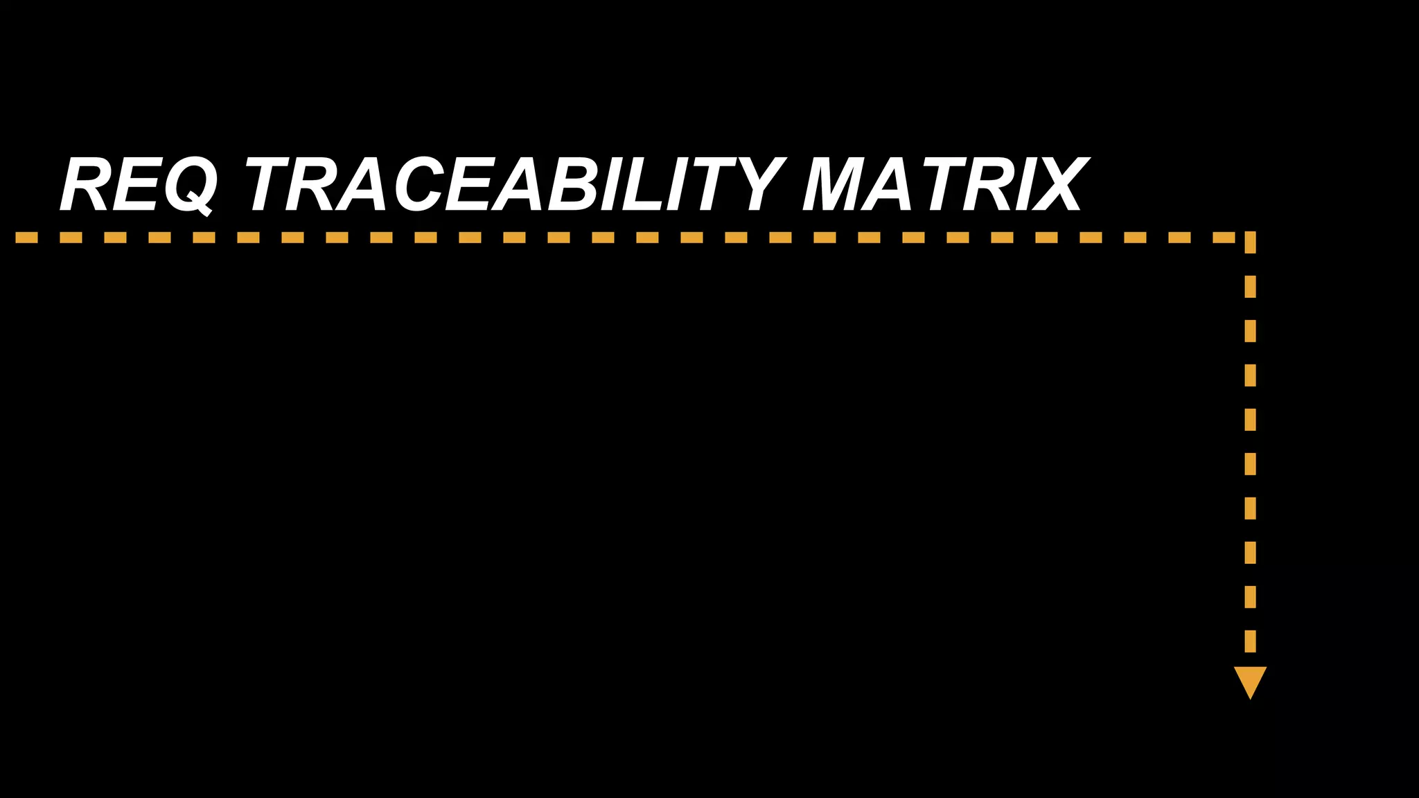 REQ TRACEABILITY MATRIX
 