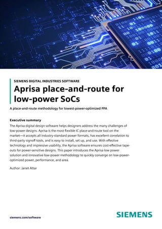 Aprisa place-and-route for low-power SoCs.pdf