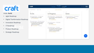ANÁLISE
Visão: Build
• Agile Roadmap
• Digital Tranformation Roadmap
• Innovation Roadmap
• IT Roadmap
• Product Roadmap
• Strategic Roadmap
 
