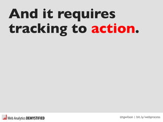 @tgwilson | bit.ly/webprocess
And it requires
tracking to action.
 