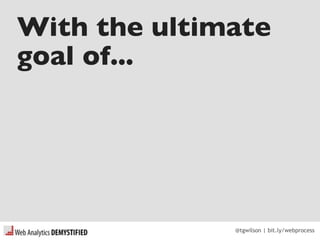 @tgwilson | bit.ly/webprocess
With the ultimate
goal of...
 