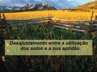 Desajustamento entre a utilização dos solos e a sua aptidão. 